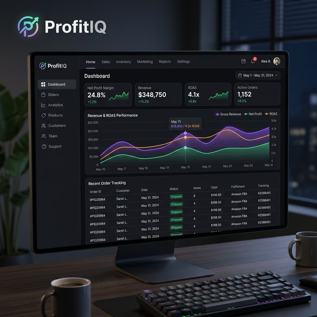 ProfitIQ Dashboard Mockup